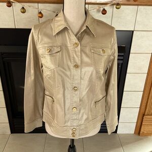 Laura Ashley Petite Gold Light Shimmer Jacket, Women’s Sz Petite M
